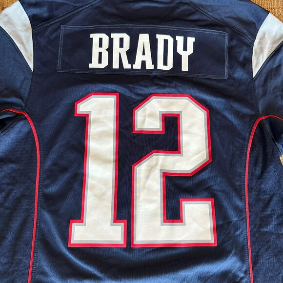 Nike NFL Patriots Tom Brady #12 On Field Jersey Small Navy Mens Football Shirt - Picture 8 of 14